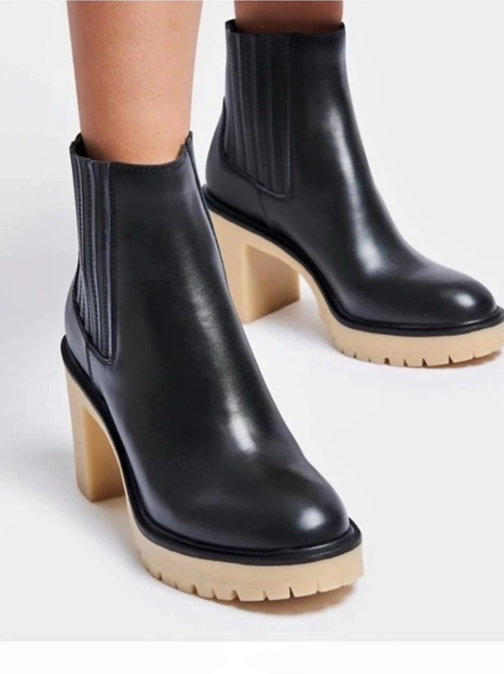 Dolce Vita Caster H2O Black Leather Ankle Bootie US 6.5